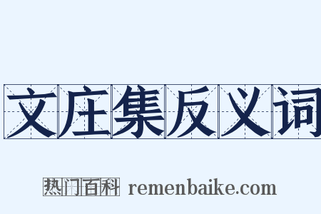 文庄集反义词是什么意思的图片